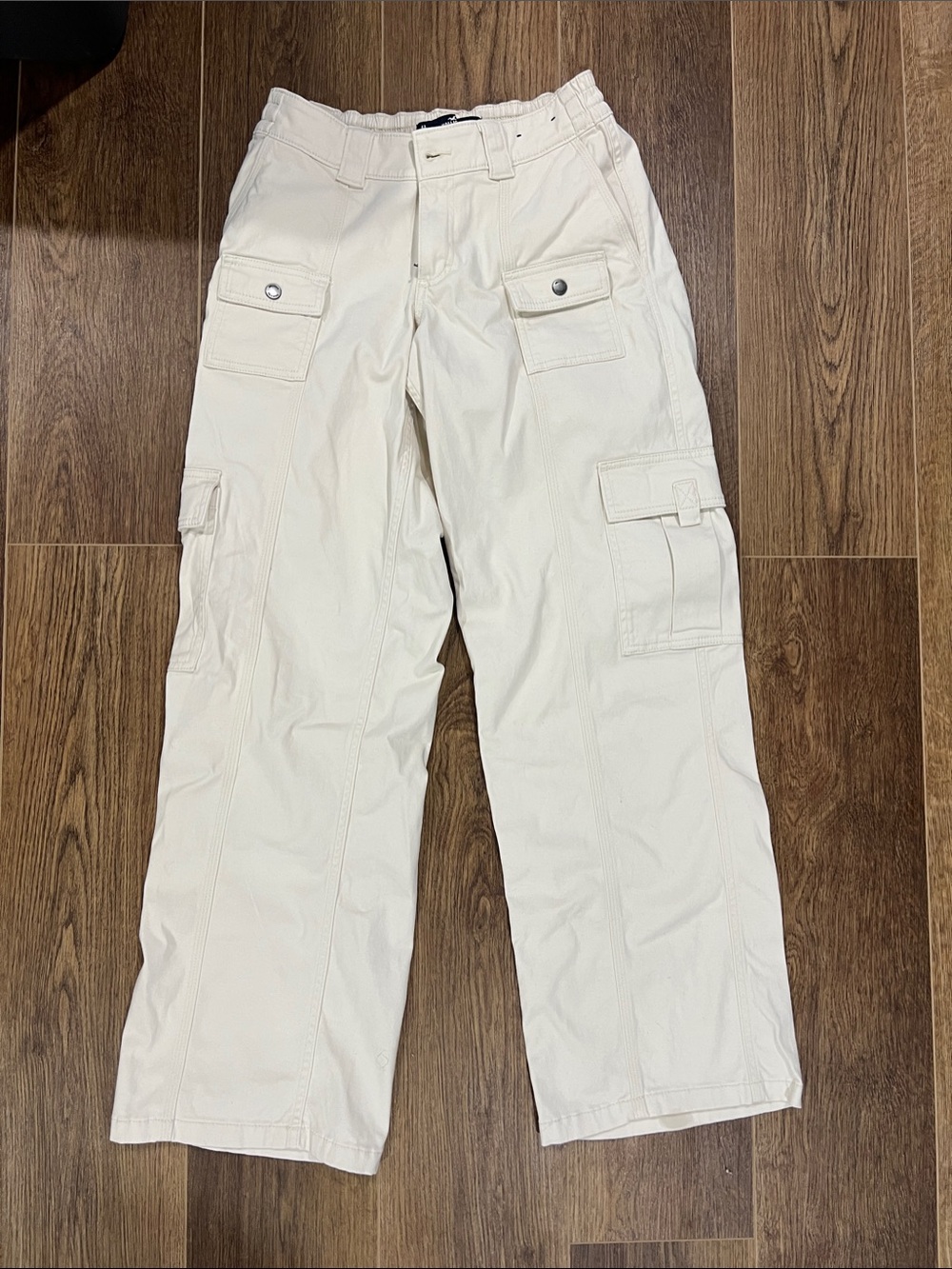 Hollister Cream Cargo Long Pants with Utility Pockets